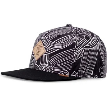 Svart platt snapback-keps MA Pattern från Djinns