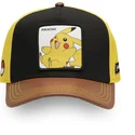 snapback-keps-med-bojd-skarm-i-svart-gult-och-brunt-pikachu-pmk6-pik-pokemon-fran-capslab
