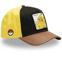 snapback-keps-med-bojd-skarm-i-svart-gult-och-brunt-pikachu-pmk6-pik-pokemon-fran-capslab