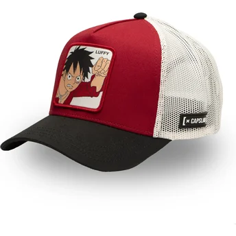 Capslab One Piece OP5 RED Monkey D. Luffy röd, vit och svart truckerkeps