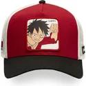 capslab-one-piece-op5-red-monkey-d-luffy-rod-vit-och-svart-truckerkeps
