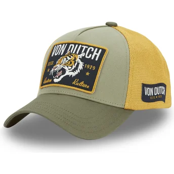 Von Dutch WILD02 grön och gul truckerkeps