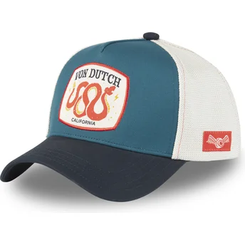 Von Dutch WILD03 blå och vit truckerkeps