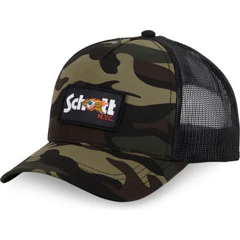 Von Dutch x Schott NYC ARMY kamouflage truckerkeps