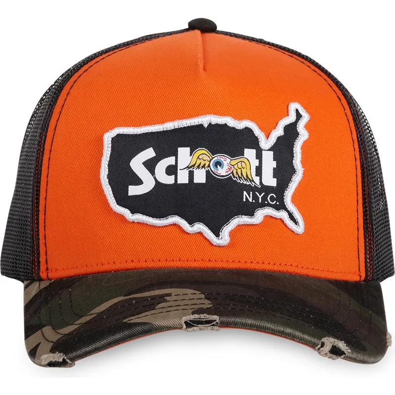 truckerkeps-orange-och-kamouflage-camoo-fran-von-dutch-x-schott-nyc