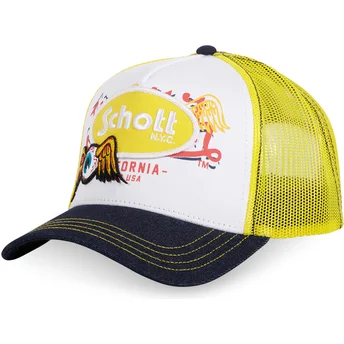 Gul, svart och vit truckerkeps PATCH från Von Dutch x Schott NYC
