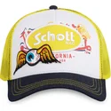 gul-svart-och-vit-truckerkeps-patch-fran-von-dutch-x-schott-nyc