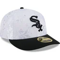 chicago-white-sox-mlb-new-era-59fifty-day-low-profile-vit-och-svart-justerbar-platt-keps