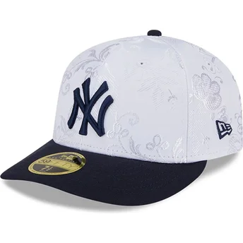 New Era New York Yankees MLB 59FIFTY Day Low Profile marinblå och vit justerbar platt keps