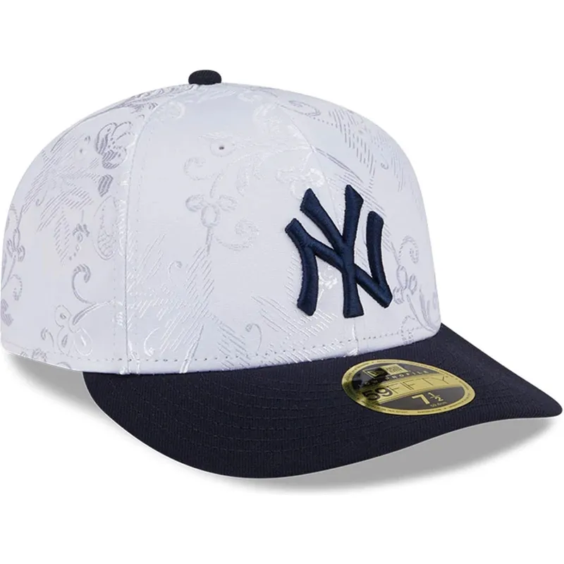 platt-keps-marinbla-och-vit-justerad-59fifty-day-low-profile-fran-new-york-yankees-mlb-av-new-era