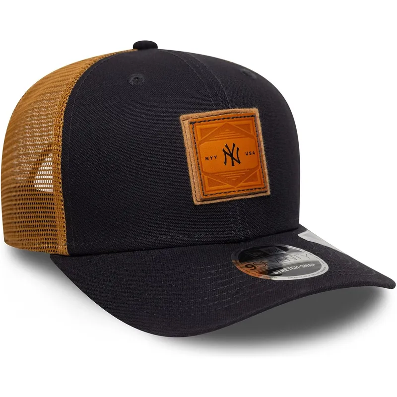 keps-trucker-marinbla-och-brun-9seventy-stretch-snap-debossed-logo-new-york-yankees-mlb-fran-new-era