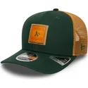gron-och-brun-trucker-keps-9seventy-stretch-snap-debossed-logo-fran-oakland-athletics-mlb-av-new-era