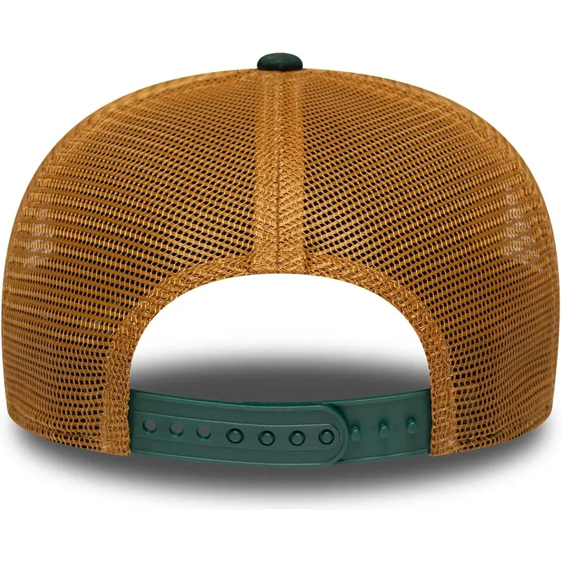gron-och-brun-trucker-keps-9seventy-stretch-snap-debossed-logo-fran-oakland-athletics-mlb-av-new-era