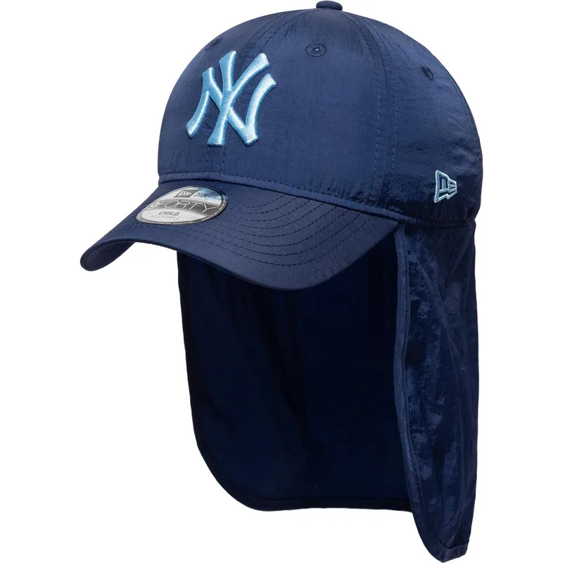 bla-kurvad-snapback-keps-for-barn-med-blatt-9forty-sun-shield-logotyp-fran-new-york-yankees-mlb-av-new-era
