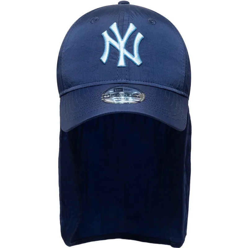 bla-kurvad-snapback-keps-for-barn-med-blatt-9forty-sun-shield-logotyp-fran-new-york-yankees-mlb-av-new-era