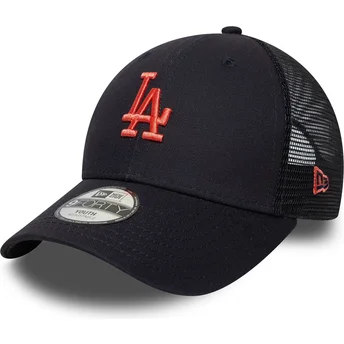 Marinblå justerbar trucker-keps för barn med röd logotyp 9FORTY Homefield från Los Angeles Dodgers MLB av New Era