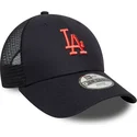 justerbar-marinbla-truckerkeps-for-barn-med-rod-logotyp-9forty-homefield-av-los-angeles-dodgers-mlb-fran-new-era