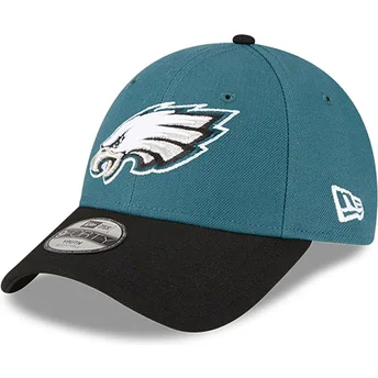 Grön och svart böjd justerbar keps för barn 9FORTY The League från Philadelphia Eagles NFL av New Era