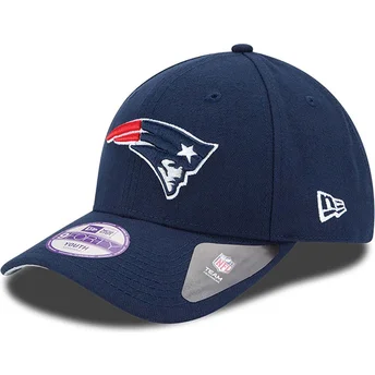 Justerbar mörkblå böjd keps för barn 9FORTY The League New England Patriots NFL från New Era