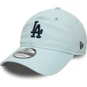 bla-justerbar-bojd-keps-med-marinbla-logotyp-9twenty-linen-los-angeles-dodgers-mlb-fran-new-era