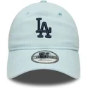 justerbar-bla-kurvkeps-med-marinbla-logotyp-9twenty-linen-los-angeles-dodgers-mlb-fran-new-era