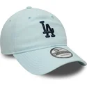 bla-justerbar-bojd-keps-med-marinbla-logotyp-9twenty-linen-los-angeles-dodgers-mlb-fran-new-era