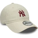 beige-justerbar-bojd-keps-9twenty-linen-new-york-yankees-mlb-fran-new-era