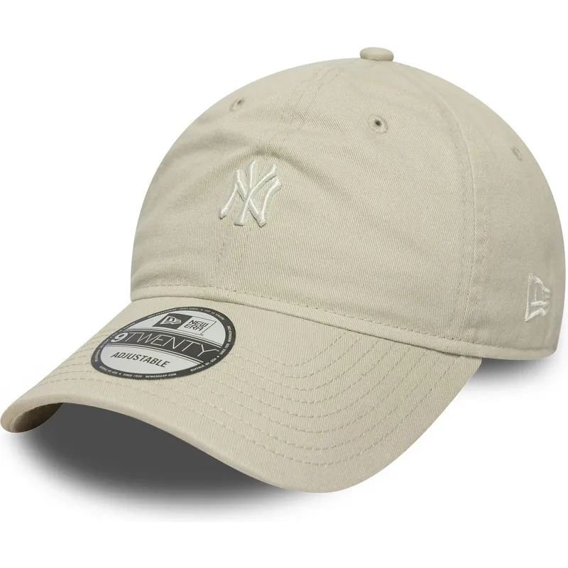 beige-justerbar-bojd-keps-9twenty-mini-logo-washed-new-york-yankees-mlb-fran-new-era
