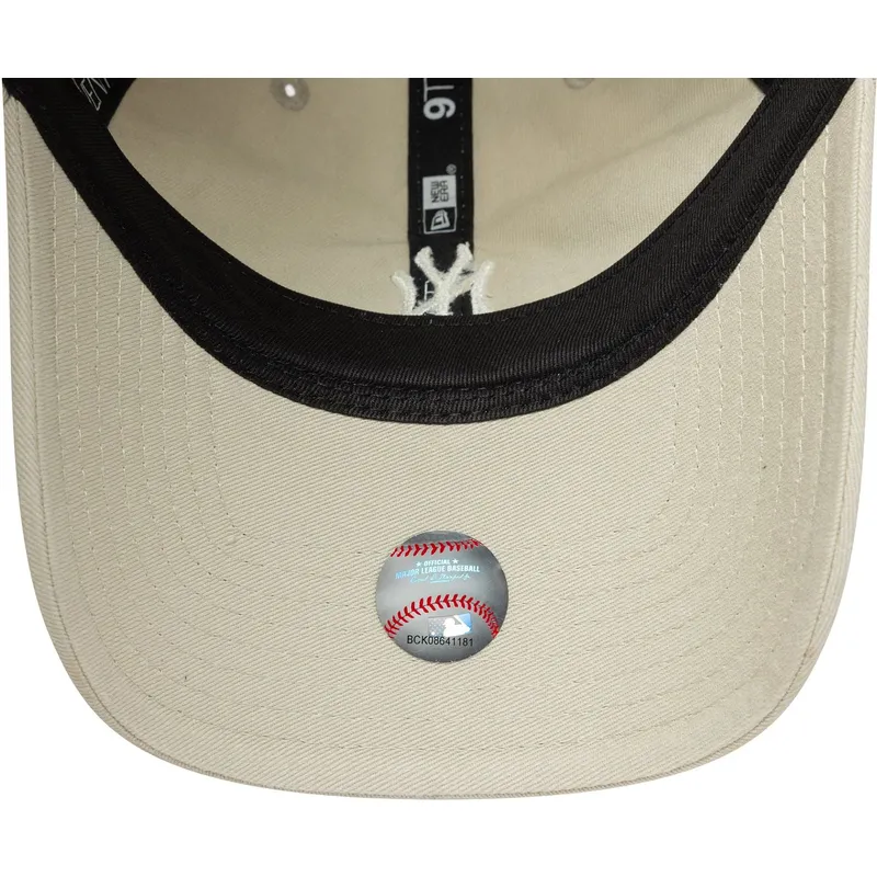 beige-justerbar-bojd-keps-9twenty-mini-logo-washed-new-york-yankees-mlb-fran-new-era