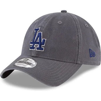 Grå justerbar böjd keps med blå logotyp 9TWENTY Core Classic Los Angeles Dodgers MLB från New Era