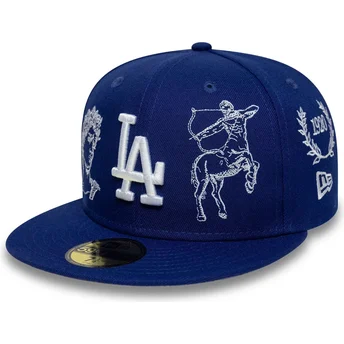 Los Angeles Dodgers MLB New Era 59FIFTY Mythical blå justerbar flat keps