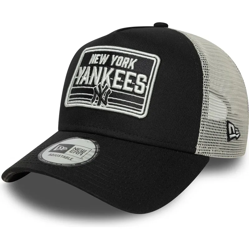 svart-och-vit-trucker-keps-a-frame-patch-fran-new-york-yankees-mlb-av-new-era