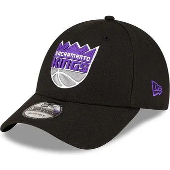 Justerbar svart böjd keps 9FORTY The League Sacramento Kings NBA från New Era