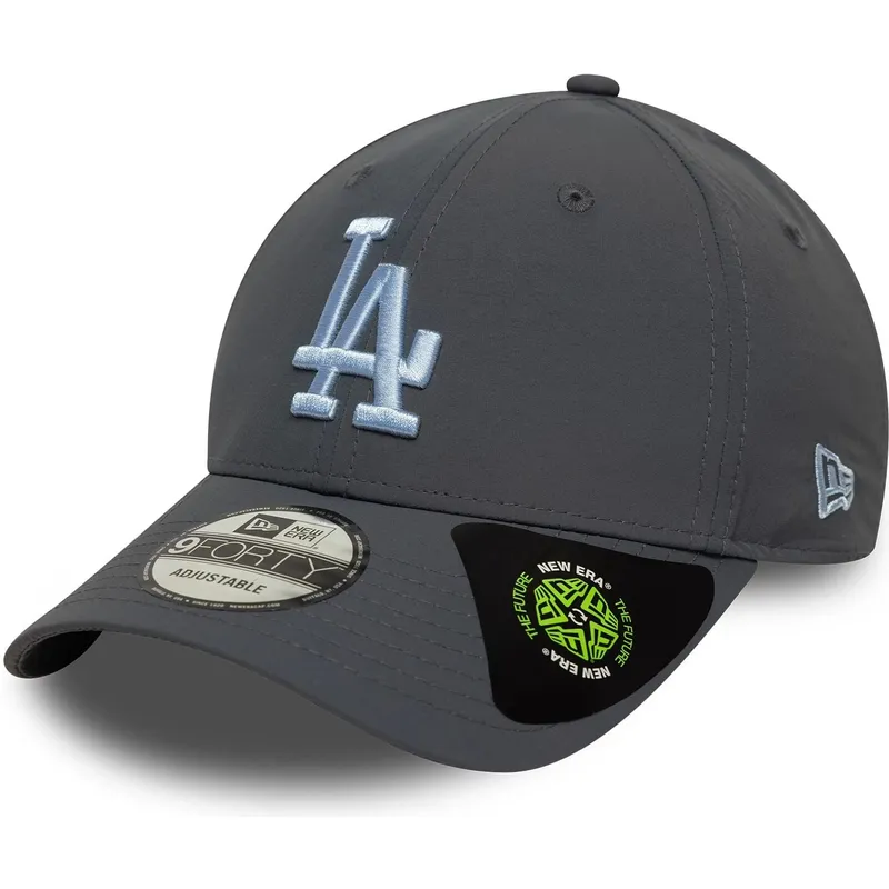gra-justerbar-bojd-keps-med-bla-logotyp-9forty-recycled-los-angeles-dodgers-mlb-fran-new-era