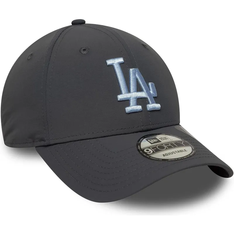 gra-justerbar-bojd-keps-med-bla-logotyp-9forty-recycled-los-angeles-dodgers-mlb-fran-new-era