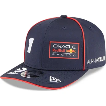 Marinblå böjd keps snapback 9SEVENTY Stretch Snap från Red Bull Racing Formula 1 Max Verstappen av New Era