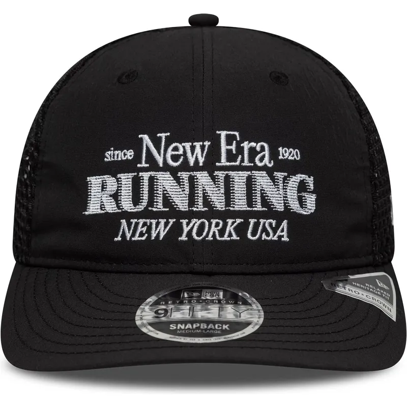 svart-justerbar-trucker-keps-9fifty-running-retro-crown-fran-new-era