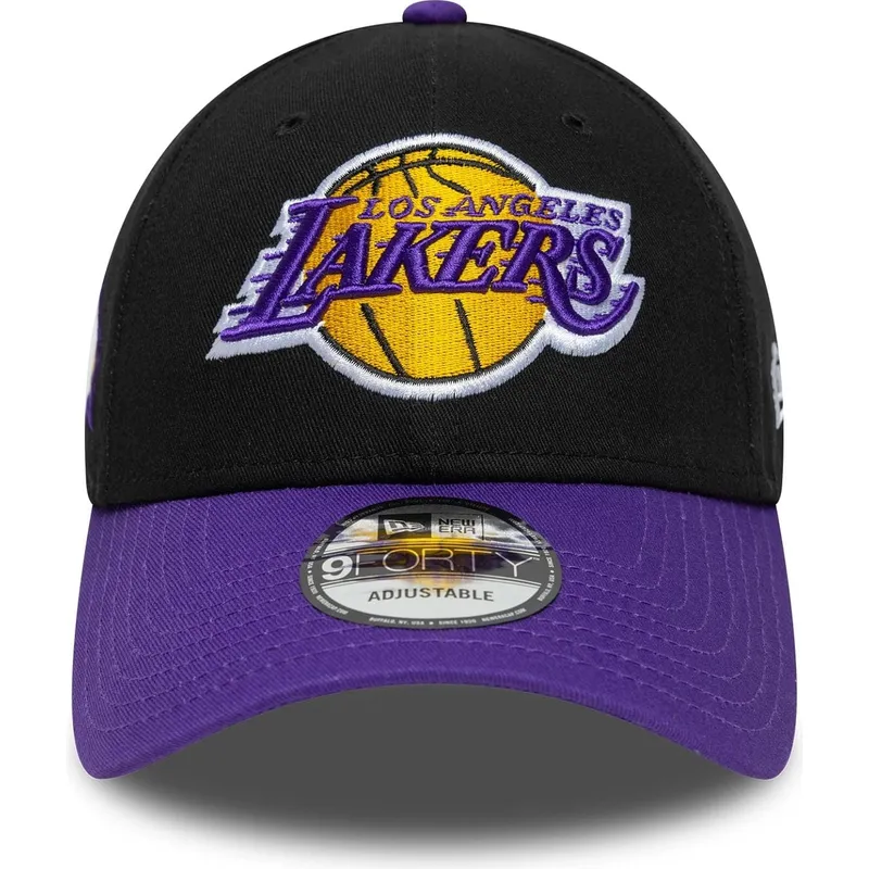 justerbar-svart-och-violett-bojd-keps-9forty-side-patch-los-angeles-lakers-nba-fran-new-era