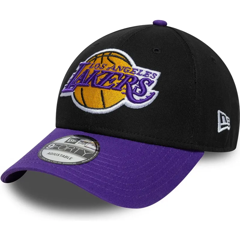 justerbar-svart-och-violett-bojd-keps-9forty-side-patch-los-angeles-lakers-nba-fran-new-era