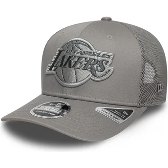 Los Angeles Lakers NBA 9SEVENTY Stretch Snap Tonal grå truckerkeps med grå logotyp från New Era