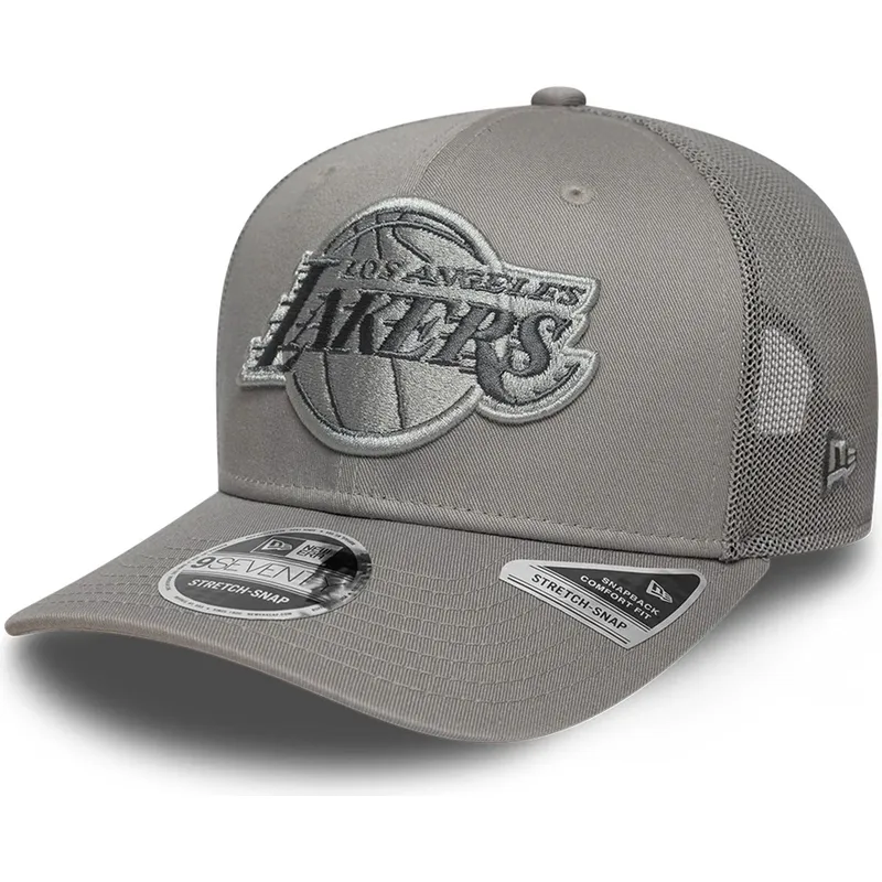 gra-trucker-keps-med-gra-logotyp-9seventy-stretch-snap-tonal-fran-los-angeles-lakers-nba-av-new-era
