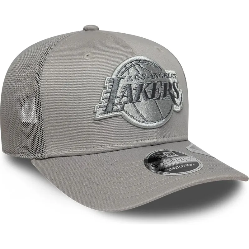 gra-trucker-keps-med-gra-logotyp-9seventy-stretch-snap-tonal-fran-los-angeles-lakers-nba-av-new-era