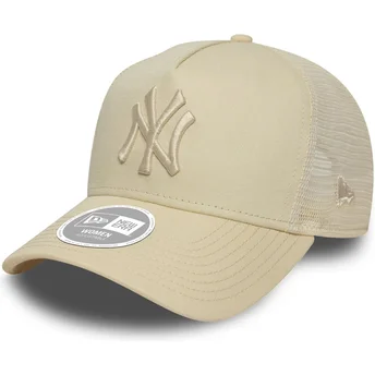 Beige truckerkeps för kvinnor A Frame League Essential New York Yankees MLB från New Era