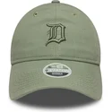 gron-justerbar-kurvad-keps-for-kvinnor-med-gront-logo-9twenty-linen-av-detroit-tigers-mlb-fran-new-era
