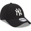 justerbar-svart-bojd-keps-for-kvinnor-9forty-metallic-logo-new-york-yankees-mlb-fran-new-era
