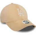 beige-justerbar-bojd-keps-for-kvinnor-9forty-velour-diamante-los-angeles-dodgers-mlb-fran-new-era