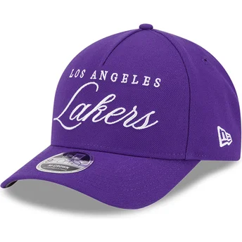 Violett böjd snapback-keps 9FORTY M-Crown Draft 2025 av Los Angeles Lakers NBA från New Era