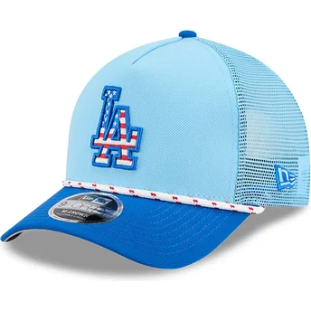 Blå truckerkeps 9FORTY M-Crown A Frame 4th July Los Angeles Dodgers MLB från New Era