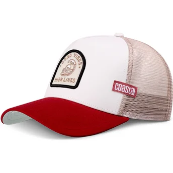 Gorra trucker beige och röd High Lines HFT från Coastal
