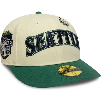Beige och grön böjd keps 59FIFTY All Star Game Pin Seattle Mariners MLB från New Era